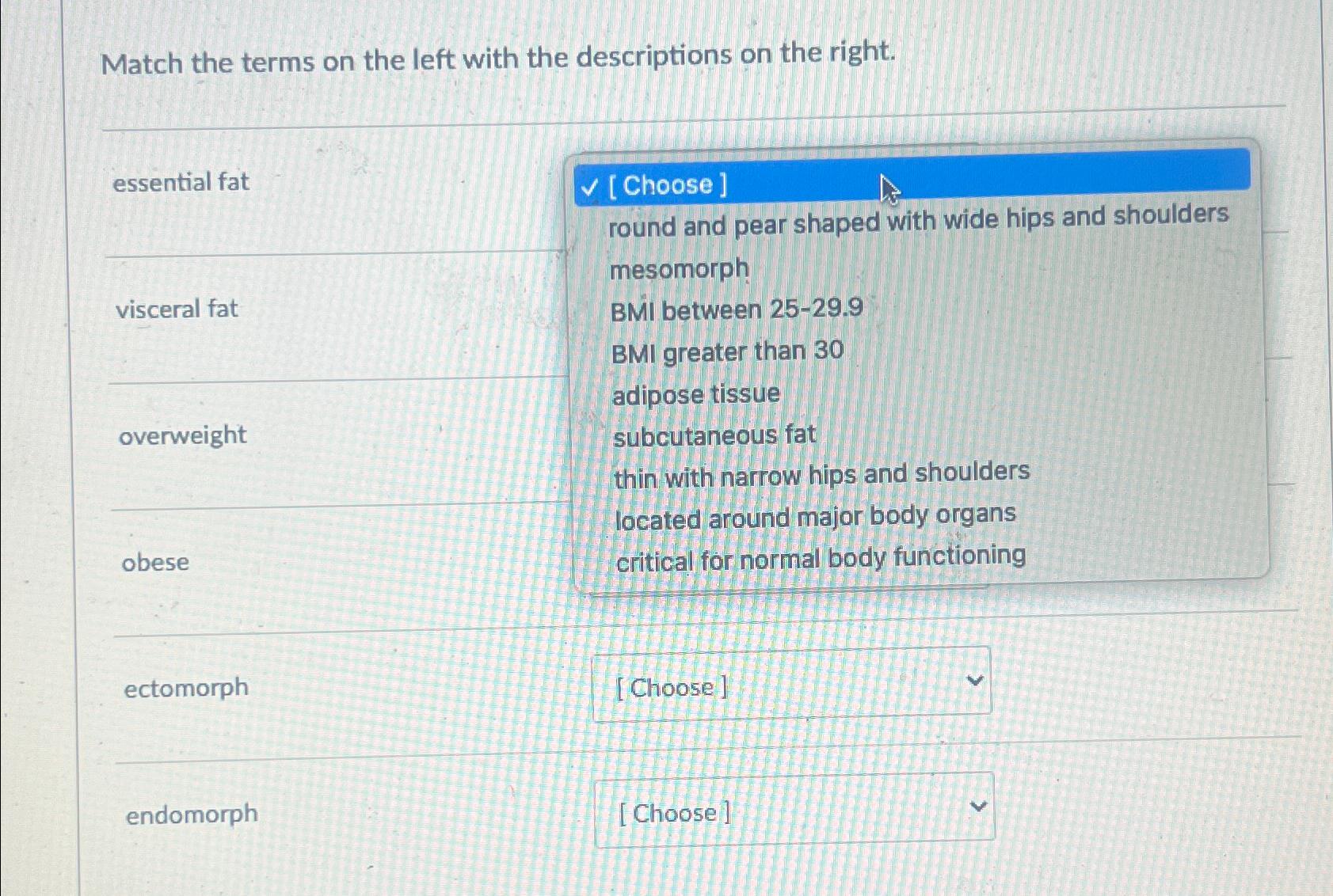 Solved Match the terms on the left with the descriptions on | Chegg.com