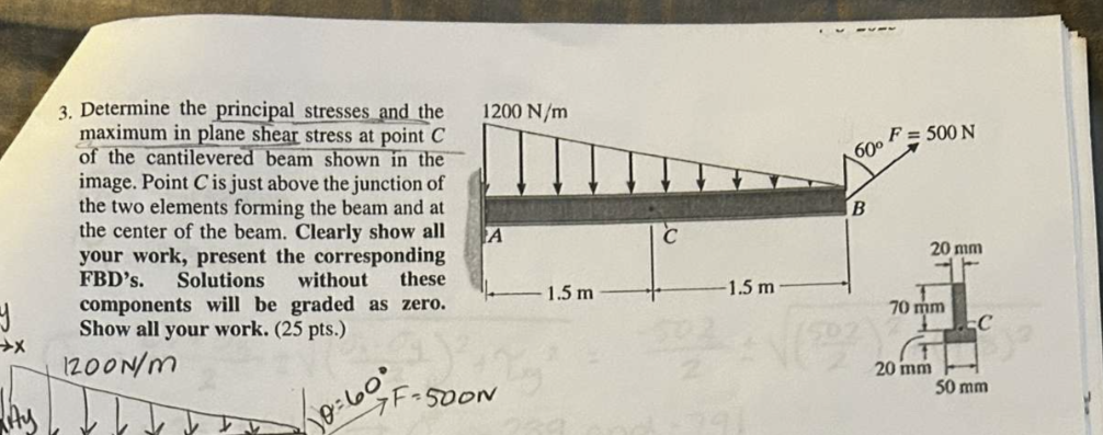 Solved 3. ﻿Determine the principal stresses and the maximum | Chegg.com