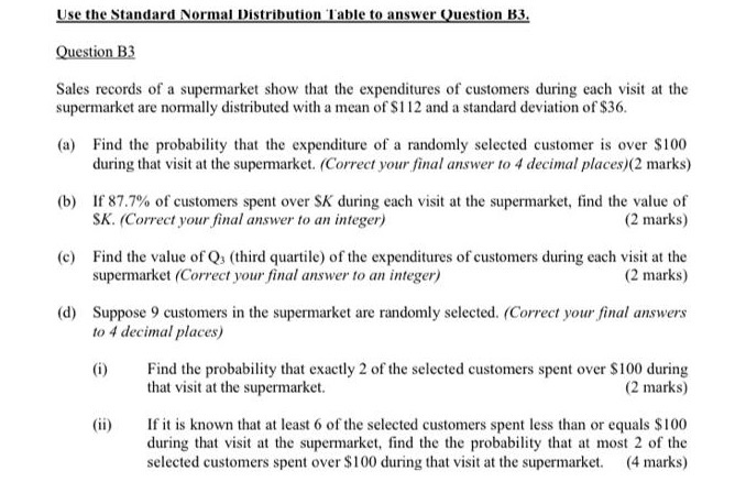 Normal Distribution Table Questions Solved Use the Standard Normal Distribution Table to answer | Chegg.com