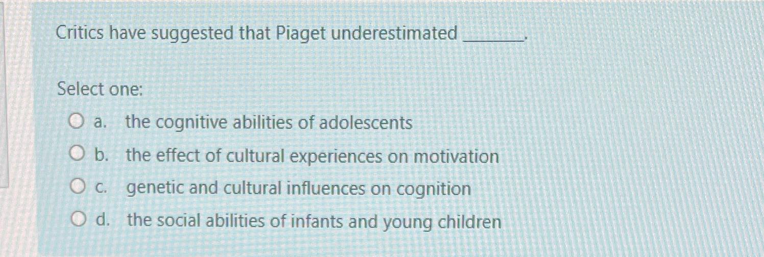 Piaget underestimated children's outlet abilities