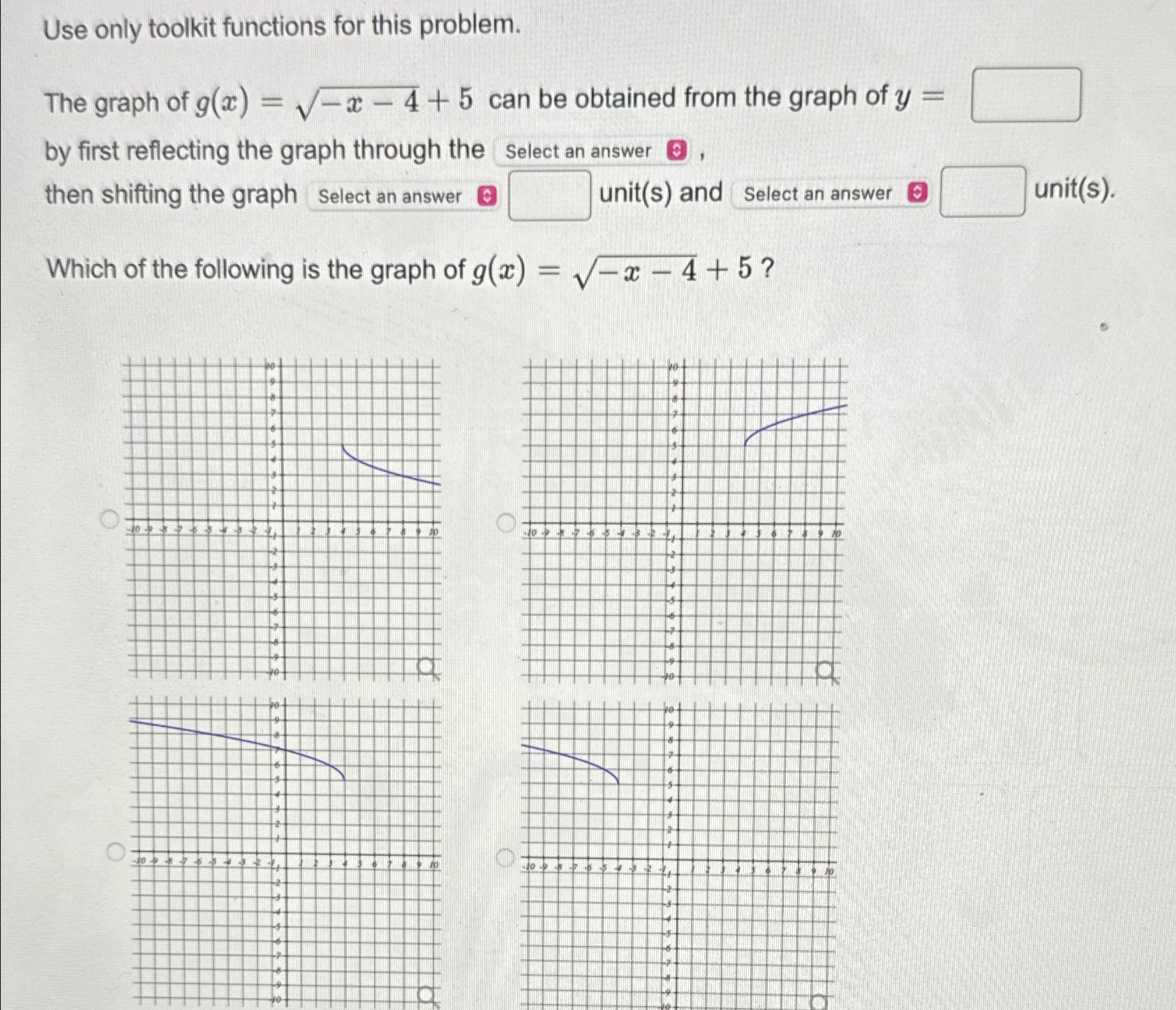 Solved Use only toolkit functions for this problem.The graph | Chegg.com