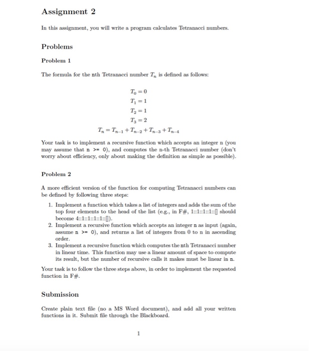 Solved Assignment 2 In this assignment, you will write a | Chegg.com
