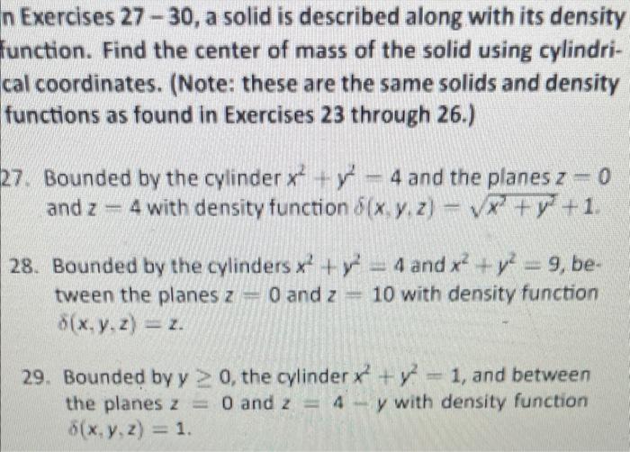 Solved n Exercises 27 – 30, a solid is described along with | Chegg.com