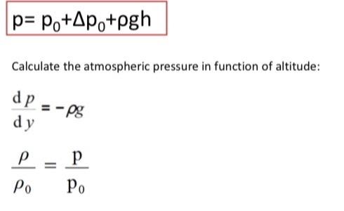 Solved p=p0+Δp0+ρgh Calculate the atmospheric pressure in | Chegg.com