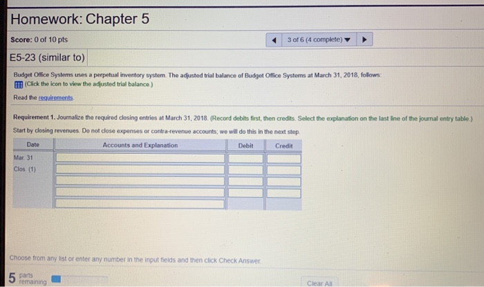 Solved Homework: Chapter 5 Score: 0 of 10 pts 3 of 6 (4 