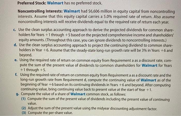 Dividends-Based Valuation of Walmart's Common Equity | Chegg.com