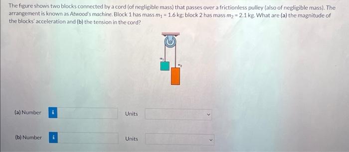 Solved The figure shows two blocks connected by a cord (of | Chegg.com