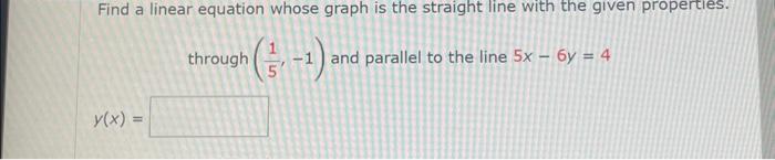 Solved Find a linear equation whose graph is the straight | Chegg.com