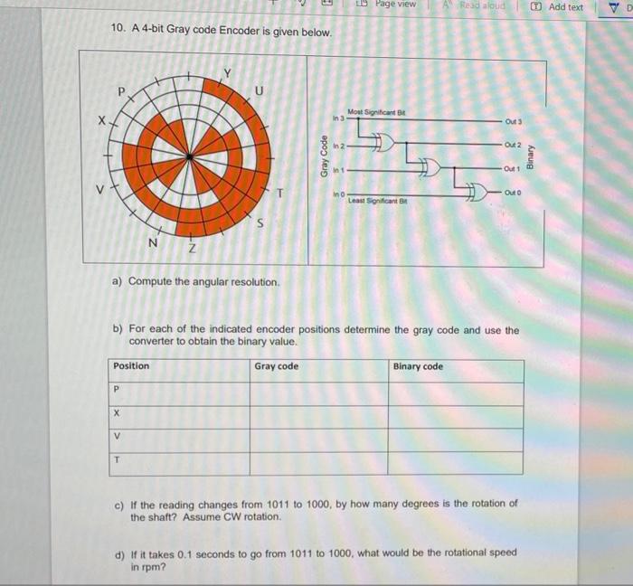 Solved 1 3 Page view A Read aloud Add text VD 10. A 4-bit | Chegg.com