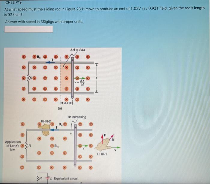 Solved CH23 P19 At what speed must the sliding rod in Figure | Chegg.com
