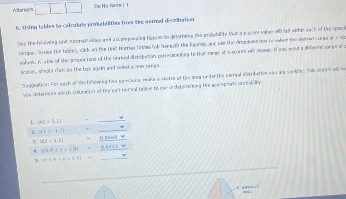 Solved 6. Using tables to calculate probabilities from the | Chegg.com