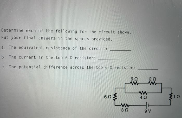 Solved Determine Each Of The Following For The Circuit | Chegg.com