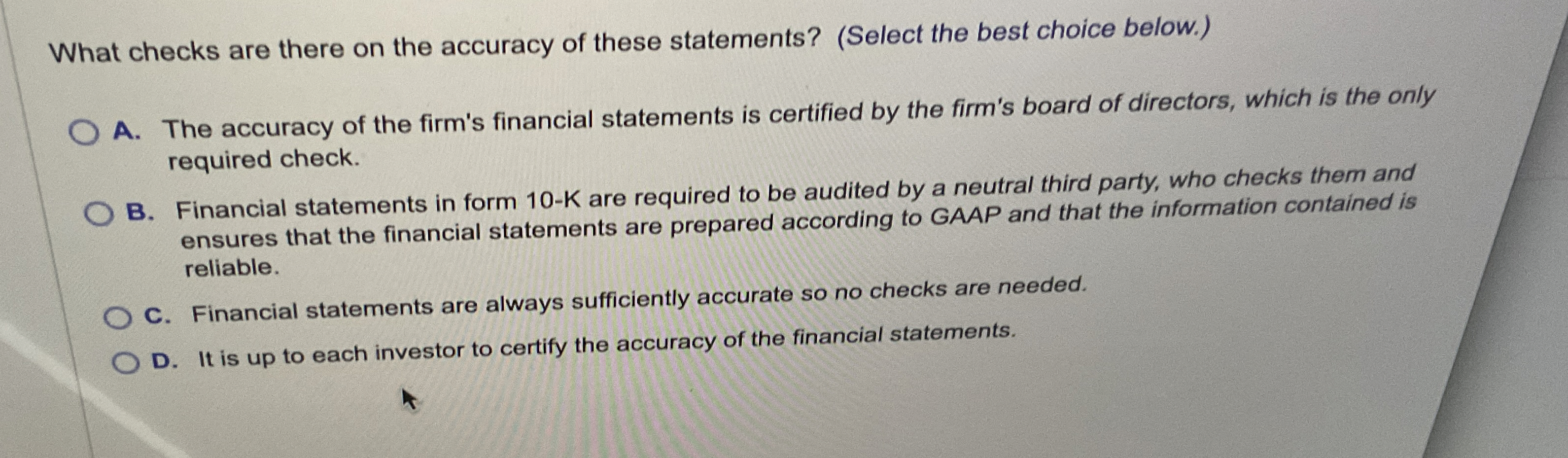 Solved What checks are there on the accuracy of these | Chegg.com