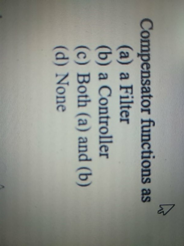 Solved Compensator functions as (a) a Filter (b) a