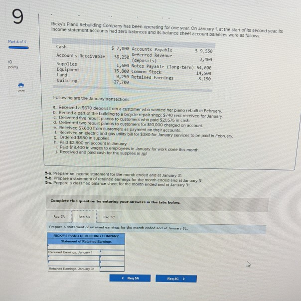 Solved Unit 3 - Chapter 3 Homework Assignment 9 Cash Part 4 | Chegg.com