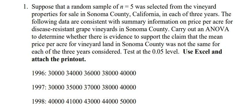 Solved 1. Suppose that a random sample of n=5 was selected | Chegg.com