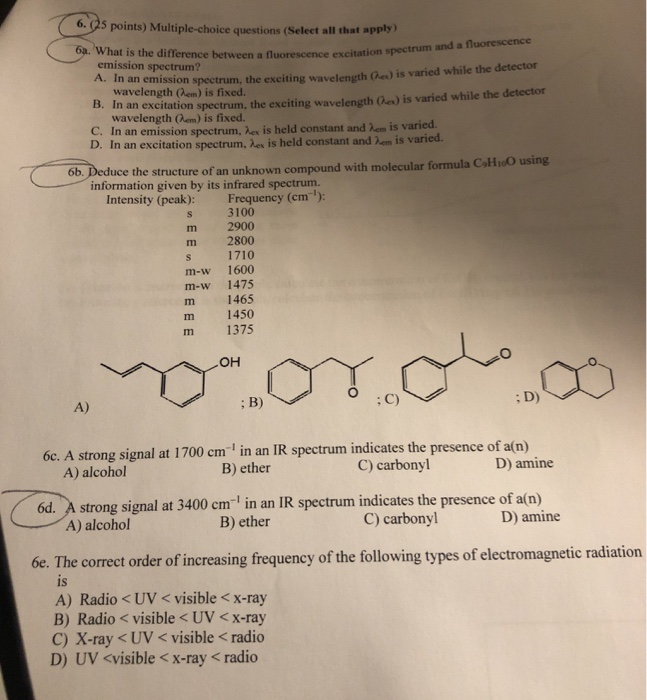 Solved 6. (25 Points) Multiple-choice Questions (Select All | Chegg.com