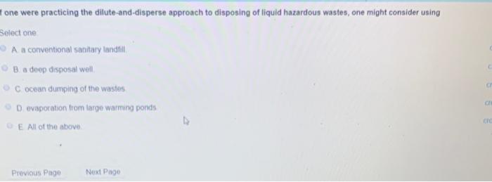 Solved I one were practicing the dilute-and-disperse | Chegg.com