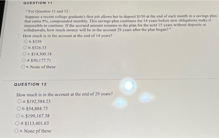 Solved QUESTION 11 For Question 11 and 12: Suppose a recent | Chegg.com