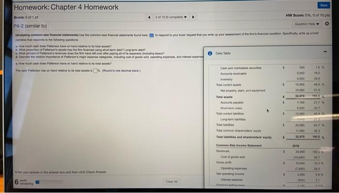 Solved Homework: Chapter 4 Homework Score of 1 pt 2010.com | Chegg.com