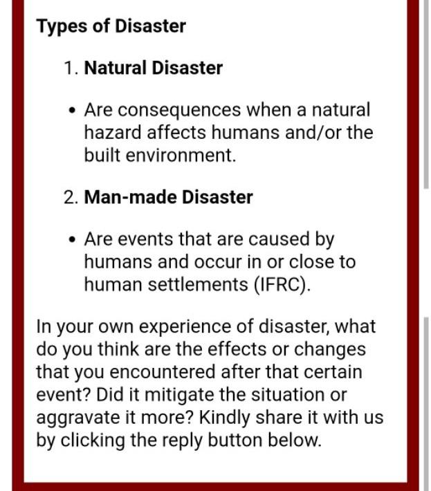 Solved Understanding Effects of Disaster Human life is | Chegg.com