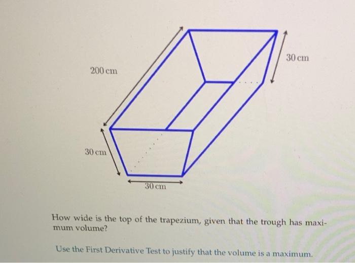 Solved 71. A trough with a rectangular base and rectangular | Chegg.com