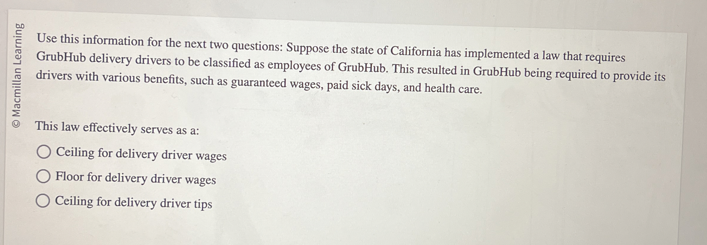 Solved Use this information for the next two questions: | Chegg.com