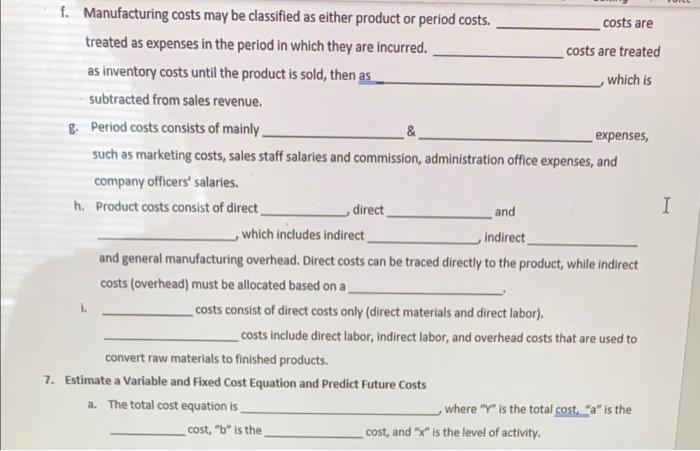 Solved 6. Identify And Apply Basic Cost Behavior Patterns A. | Chegg.com