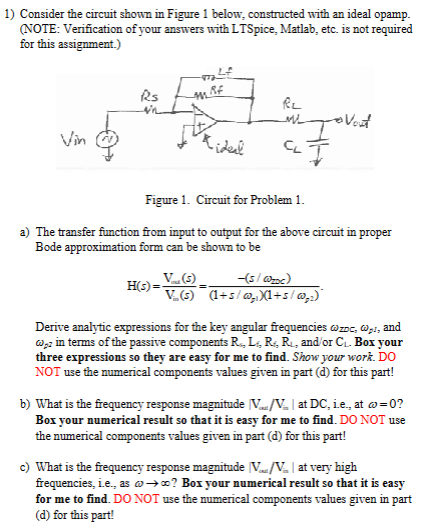 Solved Consider the circuit shown in ﻿Figure 1 ﻿below, | Chegg.com