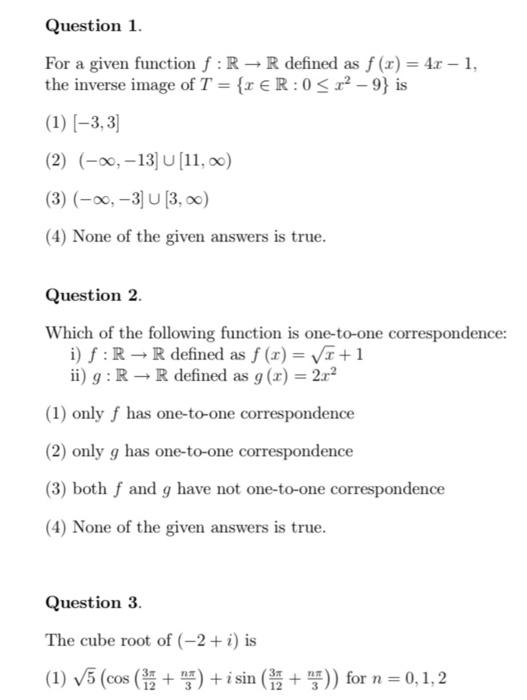 Solved For A Given Function F R→r Defined As F X 4x−1 The