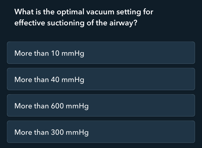 Solved What is the optimal vacuum setting for effective | Chegg.com