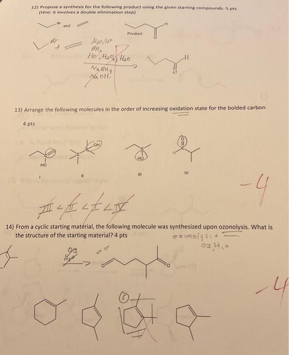 Solved 12) Propose a synthesis for the following product | Chegg.com