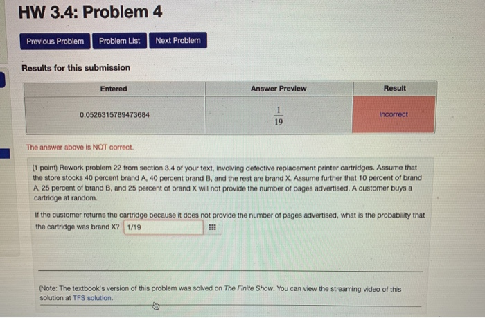 Solved HW 3.4: Problem 4 Previous Problem Problem List Next | Chegg.com
