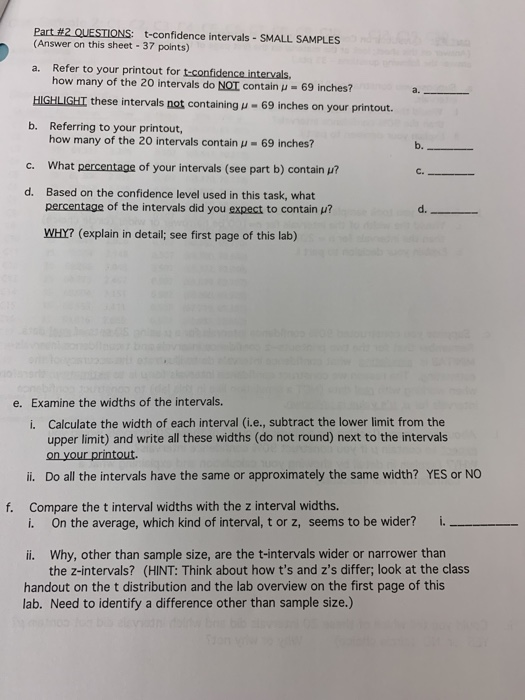 Solved Part #1 QUESTIONS: Z-confidence intervals - LARGE | Chegg.com