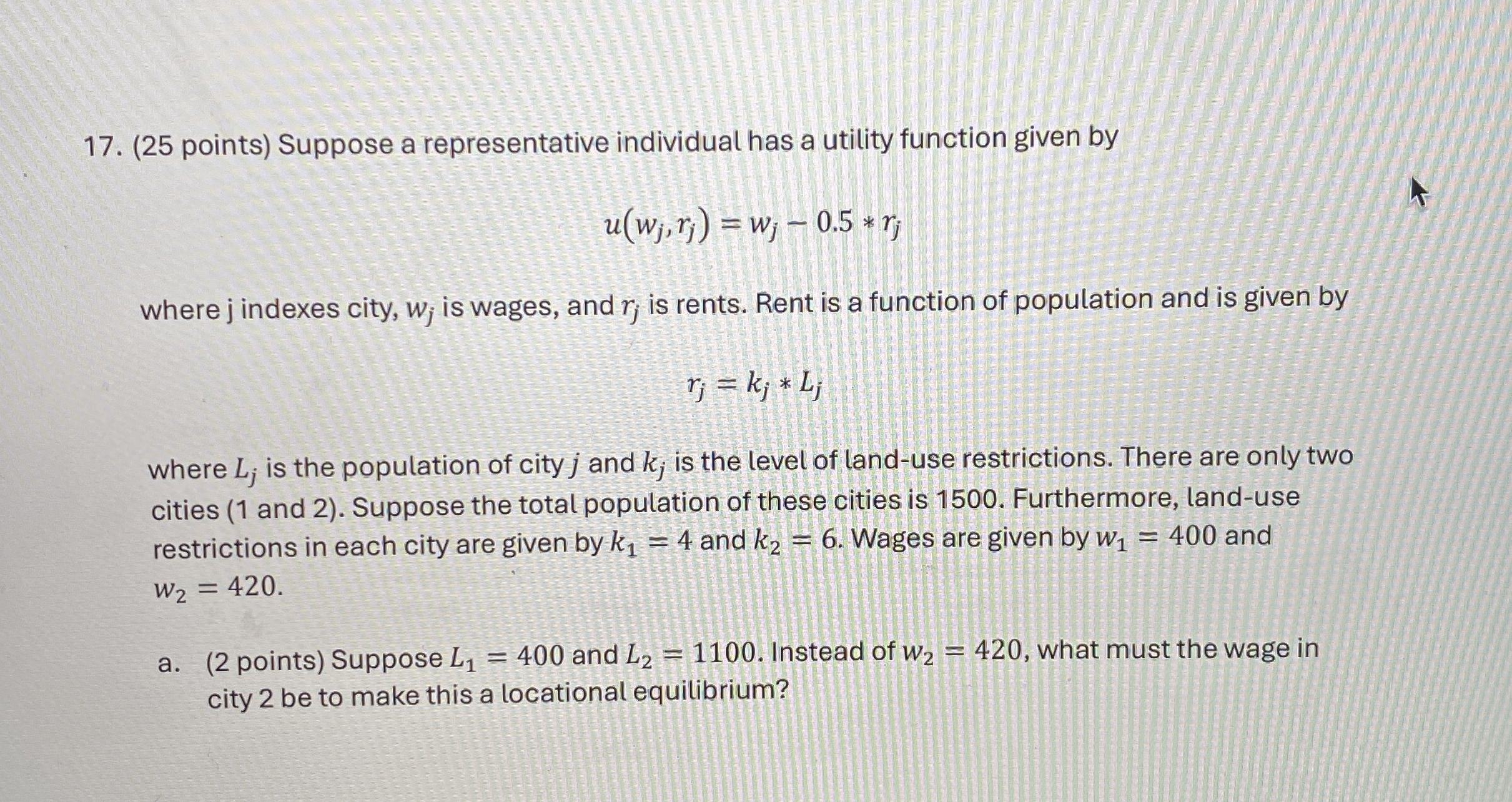 Solved (25 ﻿points) ﻿Suppose a representative individual has | Chegg.com