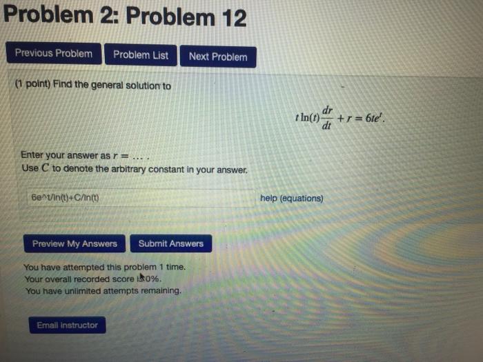 Solved Problem 2: Problem 12 Previous Problem Problem List | Chegg.com