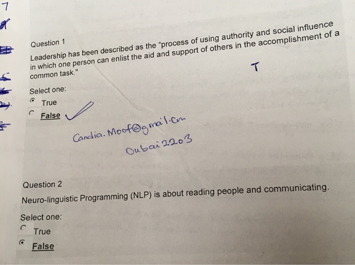 Solved Question 1 Leadership has been described as the | Chegg.com