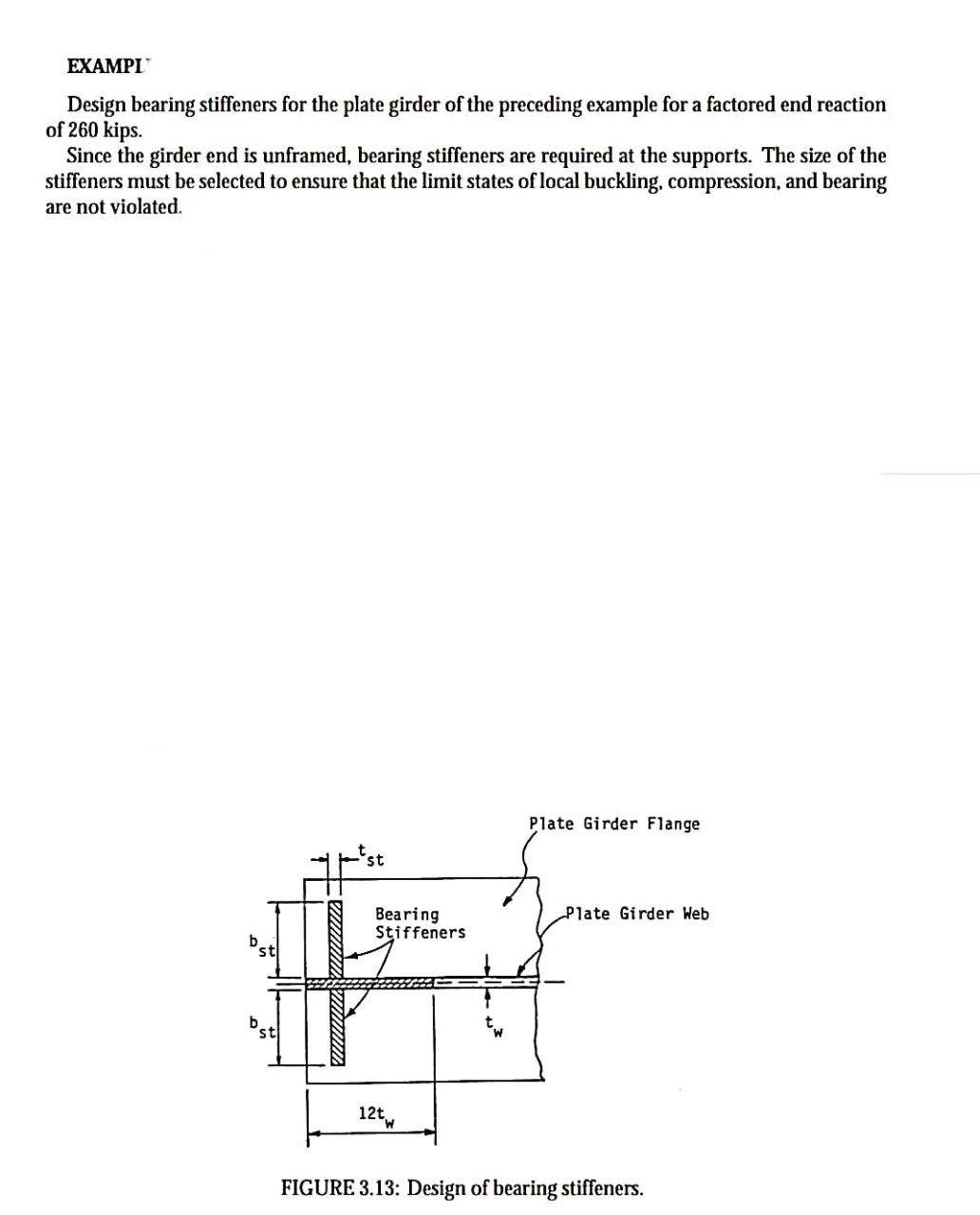 Solved EXAMPI Design bearing stiffeners for the plate girder