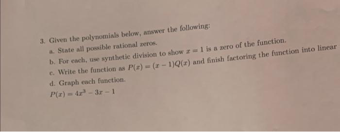 Solved 8. For the following rational functions, answer the | Chegg.com