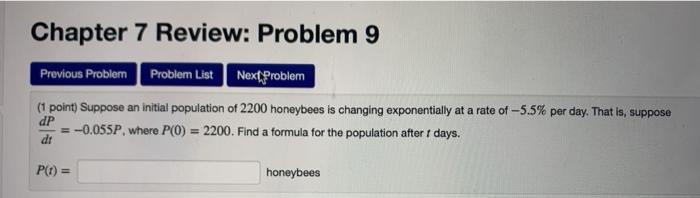 Solved Chapter 7 Review: Problem 9 Previous Problem Probler | Chegg.com