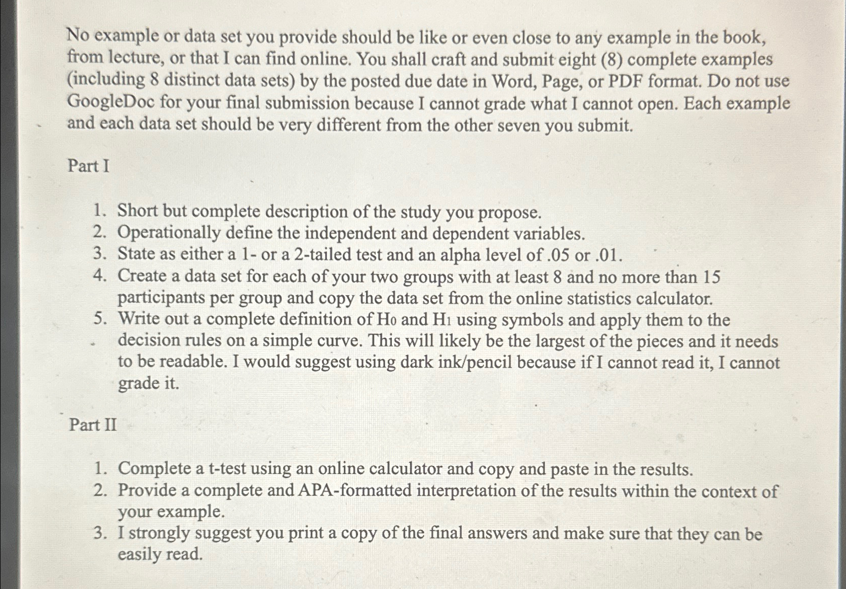 Solved No example or data set you provide should be like or | Chegg.com