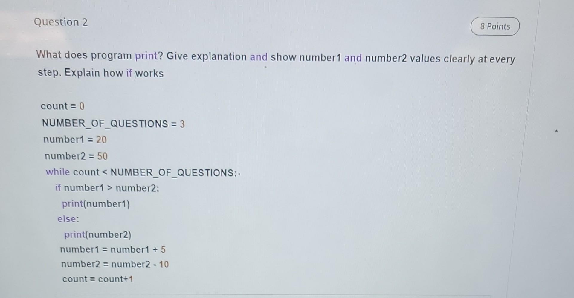 Solved What does program print? Give explanation and show | Chegg.com