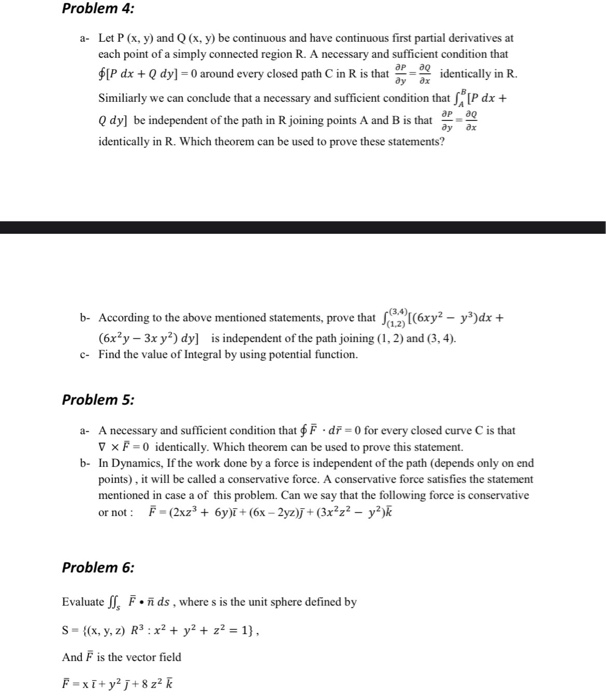 Solved Problem 4: дух A- Let P(x, Y) And Q(x, Y) Be | Chegg.com