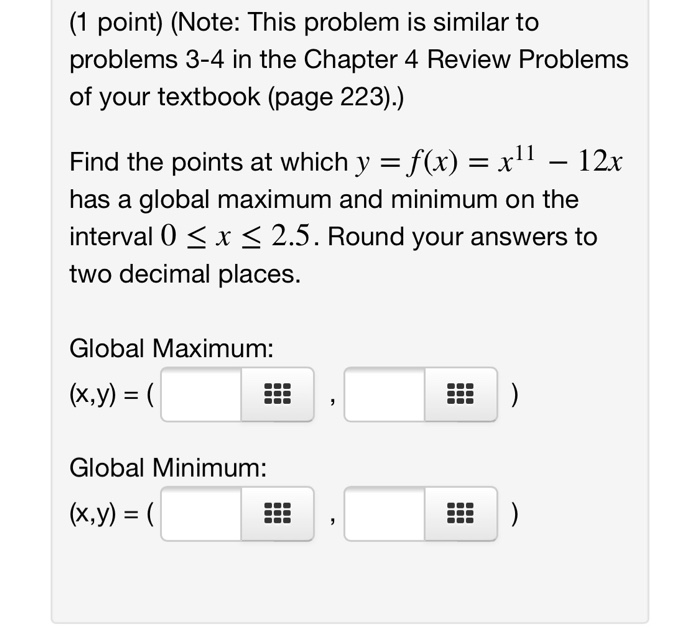Solved (1 point) (Note: This problem is similar to problems | Chegg.com