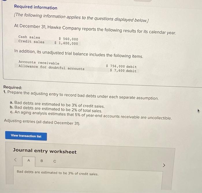 Solved At December 31, Hawke Company reports the following  Chegg.com