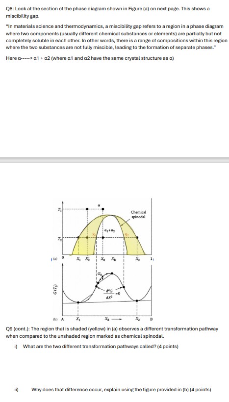 Solved Q8: Look at the section of the phase diagram shown in | Chegg.com