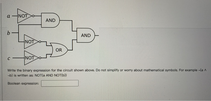 Solved A NOT AND B AND NOT OR C NOT Write The Binary | Chegg.com