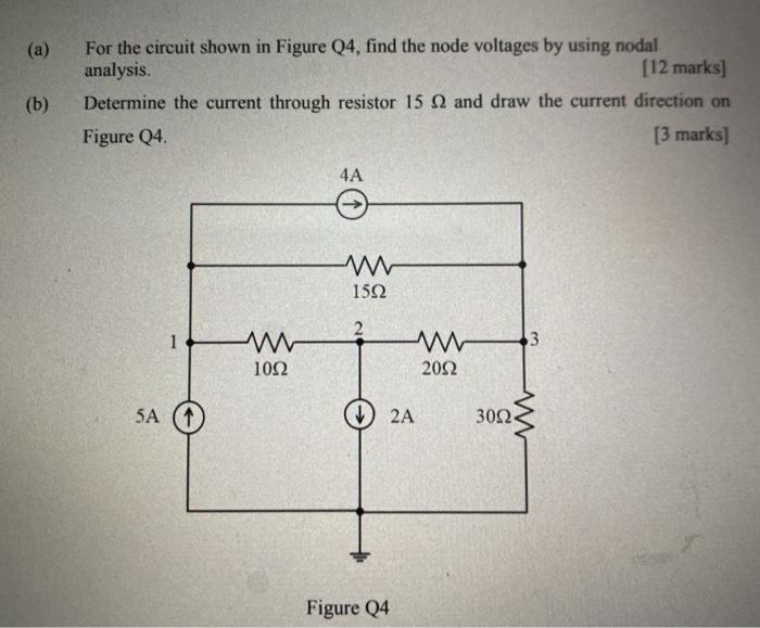 Solved (a) For the circuit shown in Figure Q4, find the node | Chegg.com