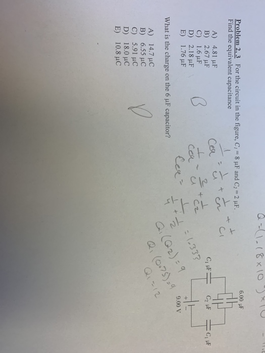 Solved Q 118x10 6 00 F Problem 2 3 For The Circuit In The Chegg Com