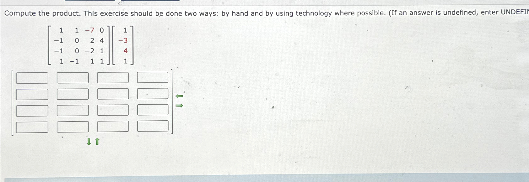 Solved Compute the product. This exercise should be done two | Chegg.com